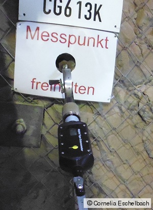 Messpunkt für untertägige Konvergenzmessungen Messpunkt für untertägige Konvergenzmessungen