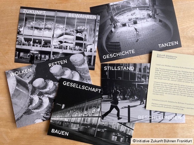 Postkarten Serie der Initiative Zukunft Bühne Frankfurt