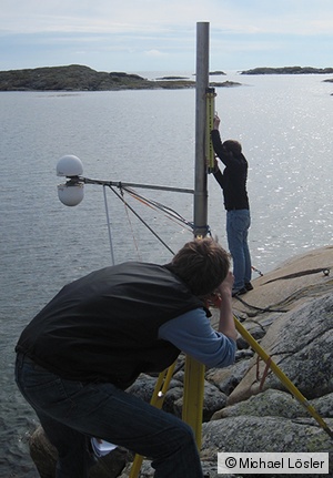 Nivellement am GNSS-Mareographen in Onsala