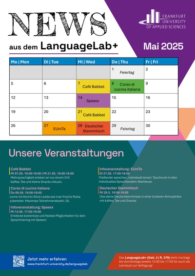 Veranstaltungen im Mai im LanguageLab+