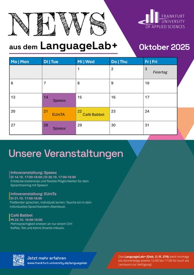 Events in October in the LanguageLab+